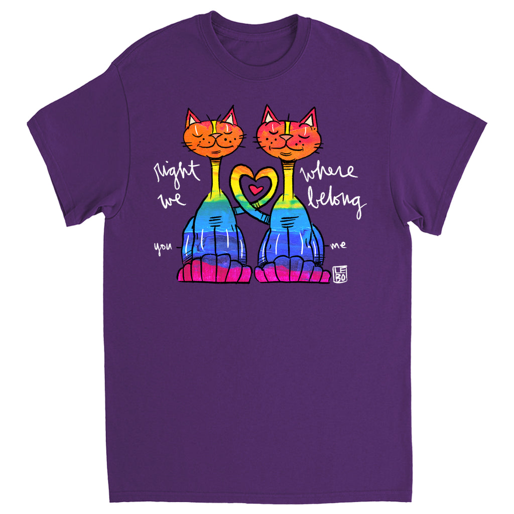 Right Where We Belong - Rainbow Collection - Lebo Unisex Short Sleeve T-Shirt