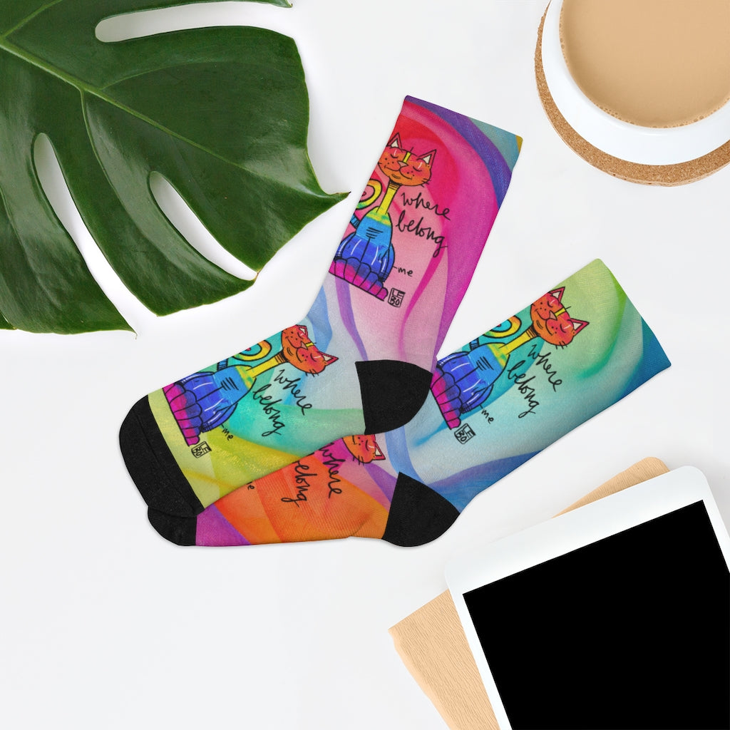Right Where We Belong - Rainbow Collection - Lebo Tribe Socks