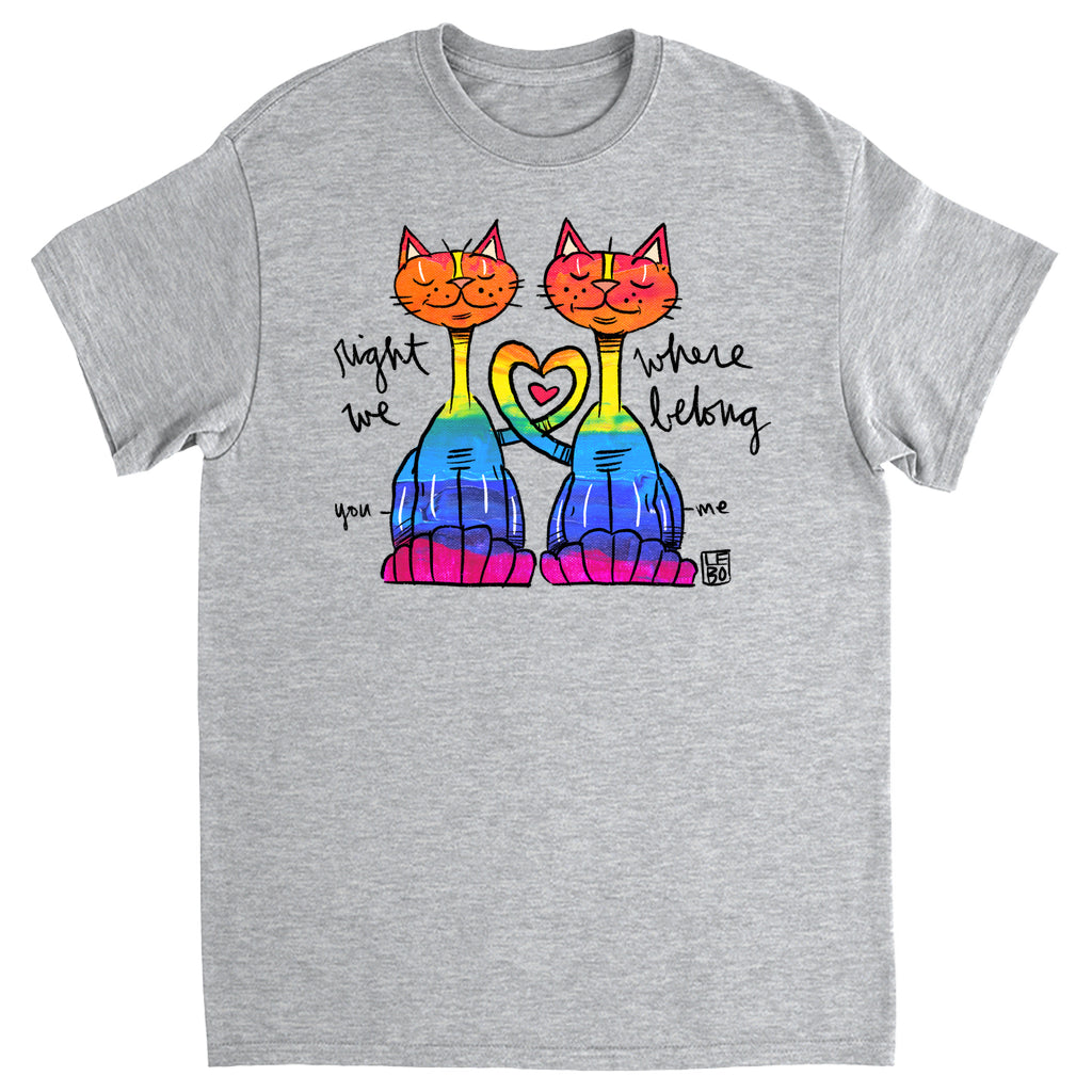 Right Where We Belong - Rainbow Collection - Lebo Unisex Short Sleeve T-Shirt