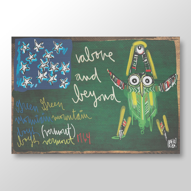 Above and Beyond, Green Mountain Boys Flag - Lebo Brushed Aluminum ArtBond