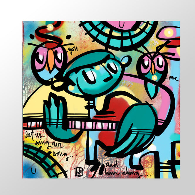 You and Me, Let’s Sing Our Song - Lebo Brushed Aluminum Art Bond