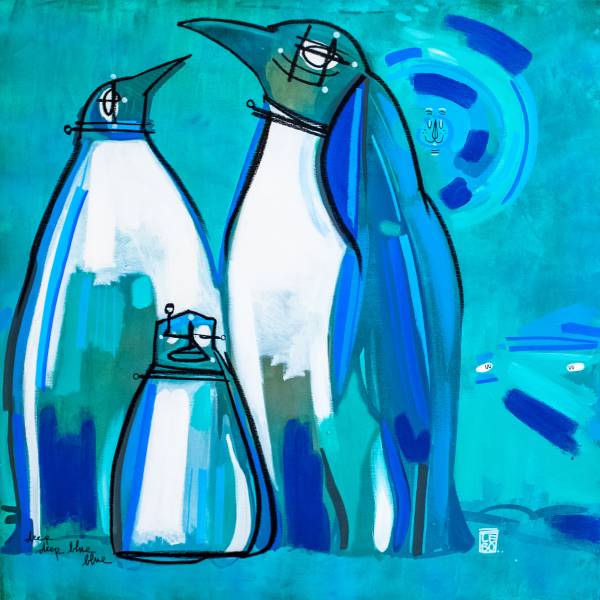 Deep Deep Blue - Lebo Framed Ceramic Tile