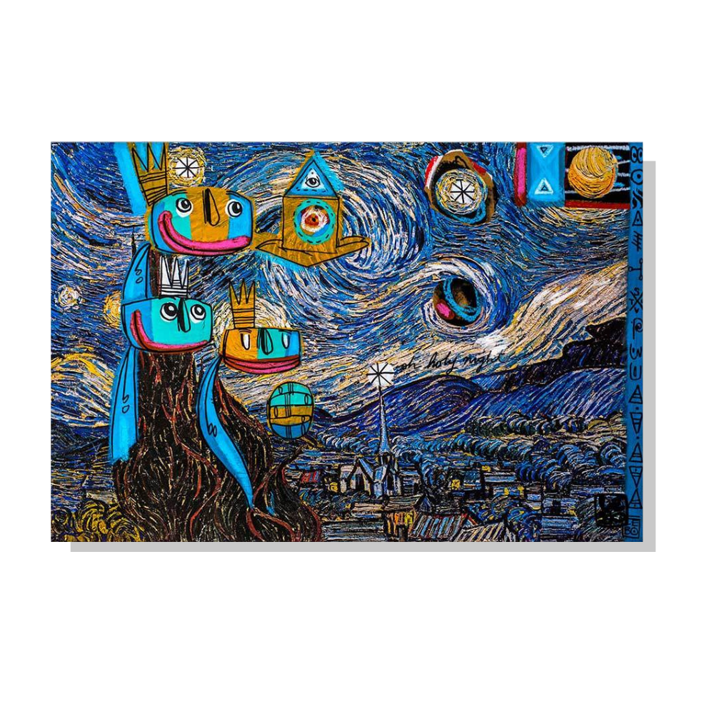 Oh Holy Night, Starry Night - Lebo Steel Mineral Print