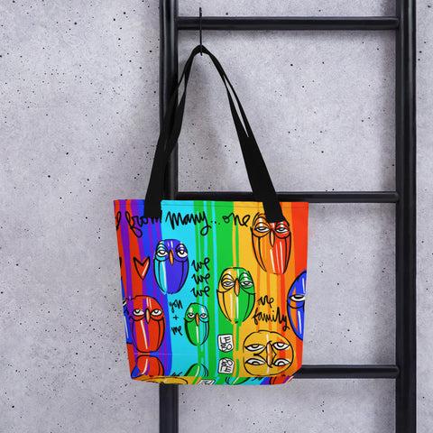 From Many One, We are Family - Rainbow Collection - Lebo Tote Bag