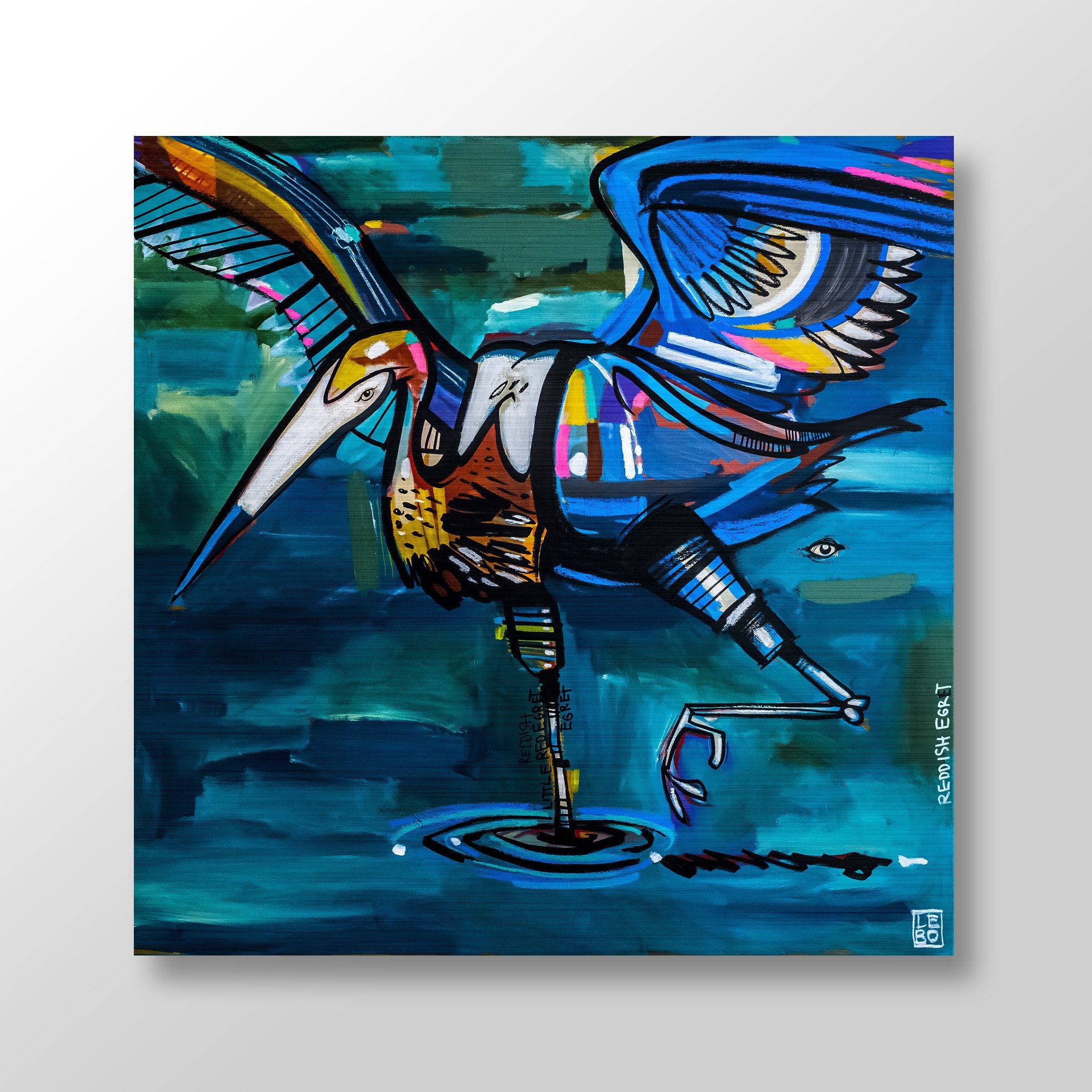 Reddish Egret Rising - Art Bond - shop.leboart.com