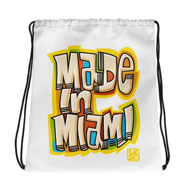 Made in Miami - Yellow - Lebo Drawstring bag