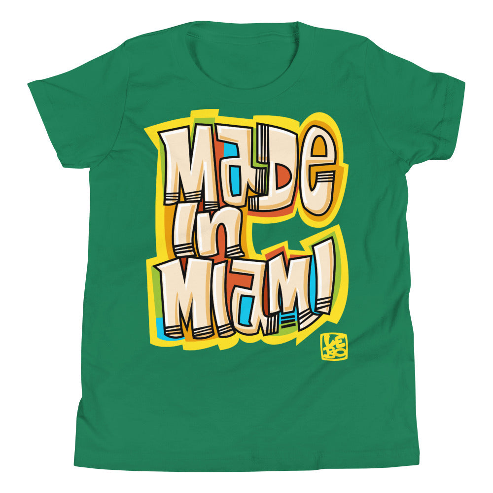 Made in Miami - Yellow - Lebo Kids Youth Short Sleeve T-Shirt