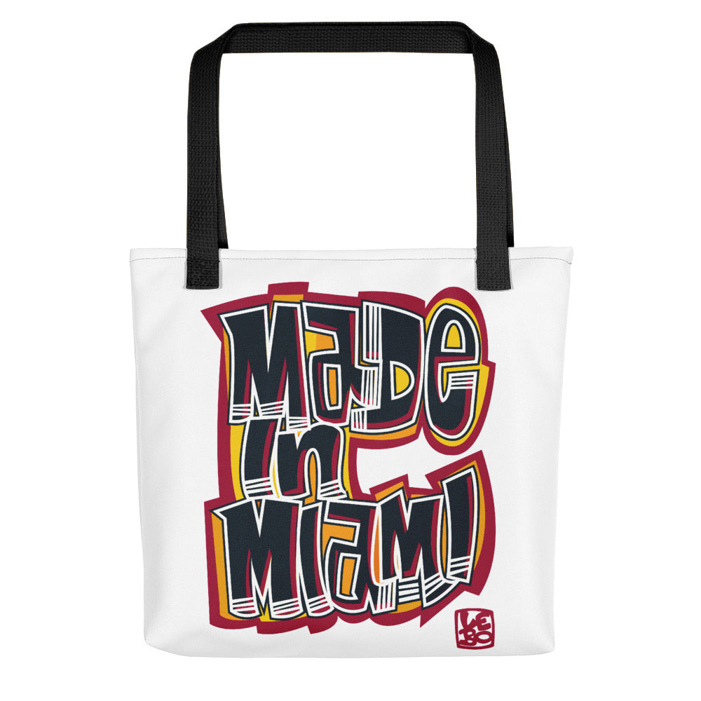 Made in Miami - Red & Black -Lebo Tote bag