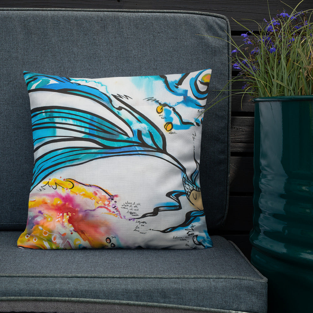 Between the Atom & the Void – Lebo Premium Throw Pillow